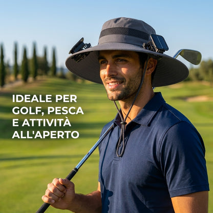 SolarBreeze™ | Cappello Rinfrescante con Ventole Solari