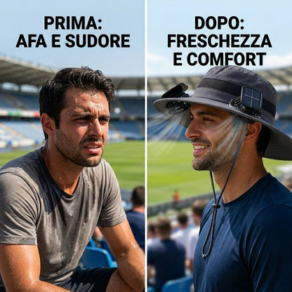 SolarBreeze™ | Cappello Rinfrescante con Ventole Solari