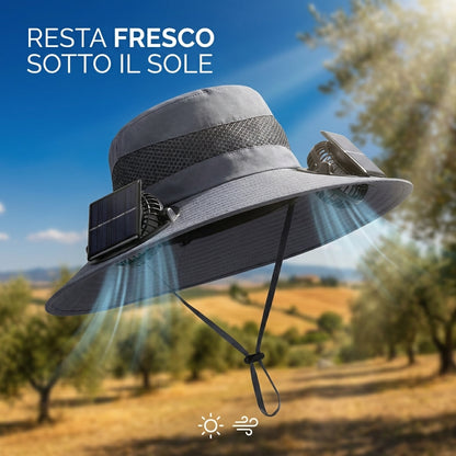 SolarBreeze™ | Cappello Rinfrescante con Ventole Solari