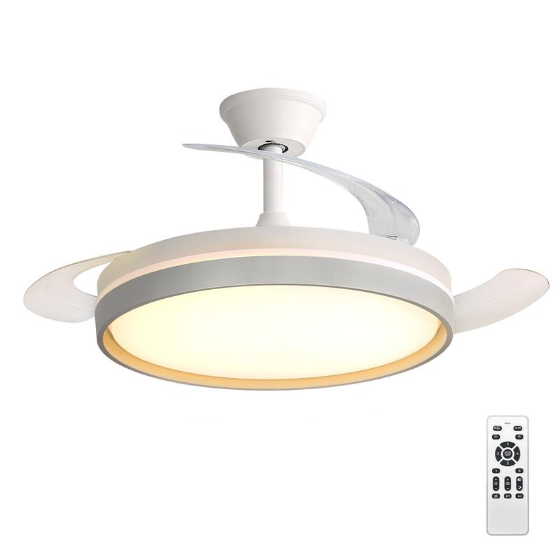 AeroLuce™ | Ventilatore LED Silenzioso con Pale Retrattili