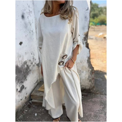 Abito in Cotone e Lino + Pantaloni - Due Pezzi